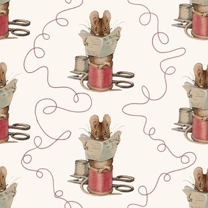 Beatrix Potter's The Tailor Mouse - repeating pattern with thread