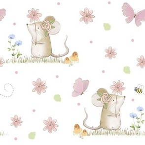 Woodland Floral Mouse Butterfly Bumble Bee