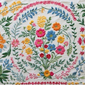 Faux Floral Embroidered Motif