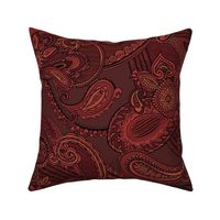 Cayenne Paisley Swirls and Spicy Floral Motifs