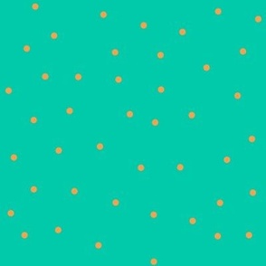 Spring Flowers Collection Teal Orange Dots