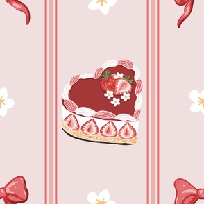 (M) Strawberry cake with Stripes