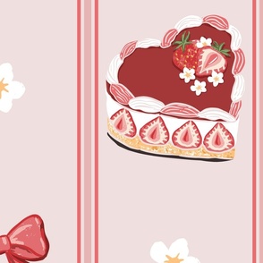 (L) Strawberry cake with Stripes
