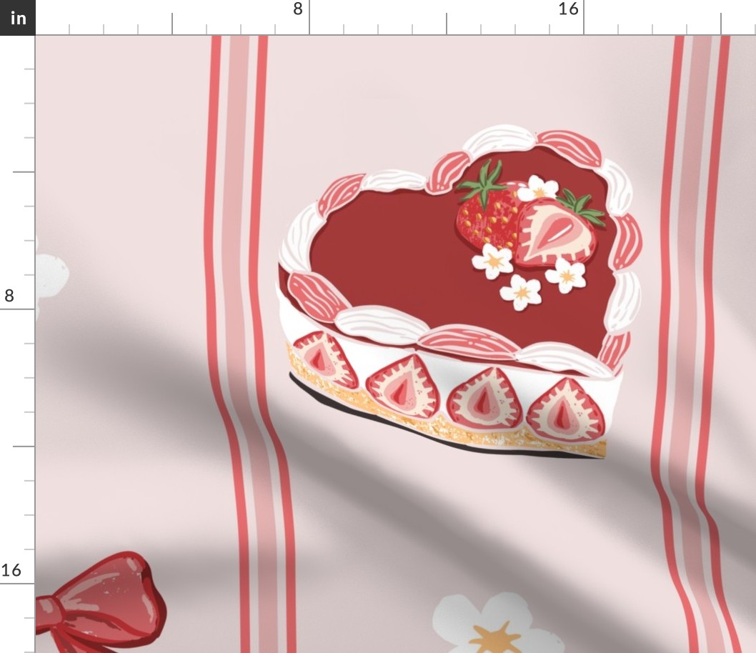 (L) Strawberry cake with Stripes