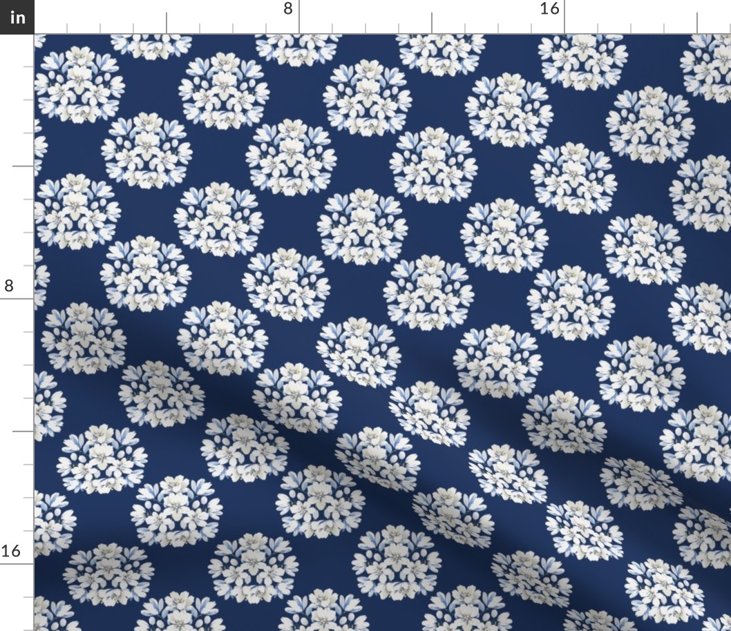 Samantha’s Flowers-04, Med, White, Cream, Light Blue on Navy, Mermaid Collection-41