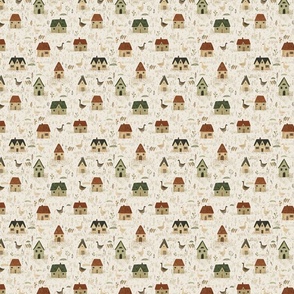 Duck town - Spring flowers in beige S