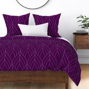 ART DECO BLOSSOMS - VIOLET WITH WHITE LINES, LARGE SCALE