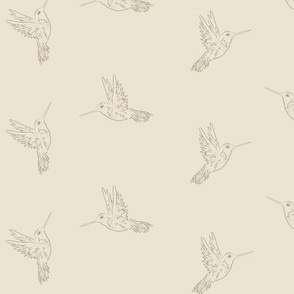 Hummingbirds, Block Print, Turret and Lime White, JG_Anchor_Designs, Wallpaper, Birds