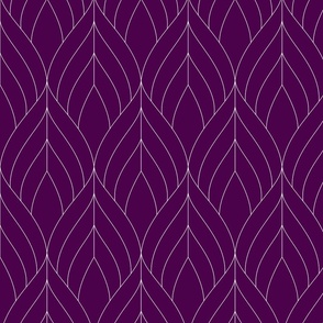 ART DECO BLOSSOMS - VIOLET WITH WHITE LINES, MEDIUM SCALE