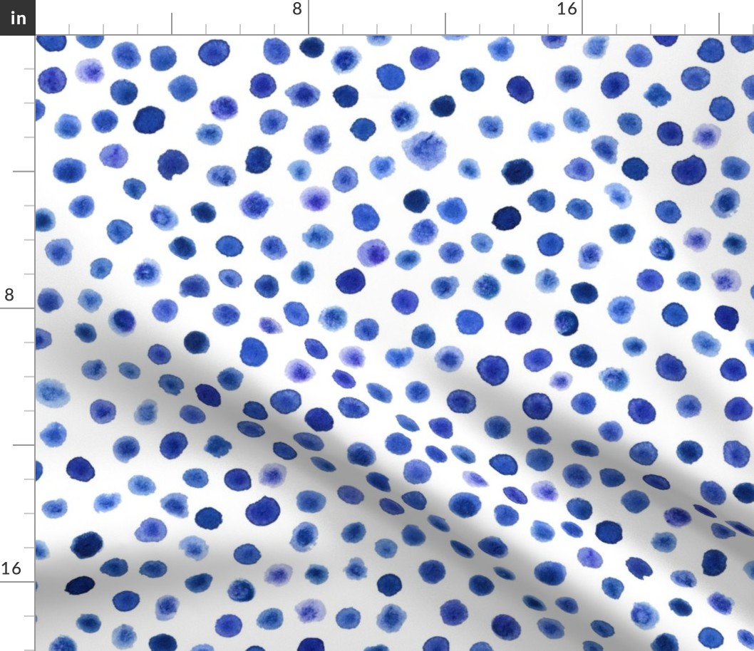 L | Painted Polka Dots Blueberry Blue  - ©Lucinda Wei