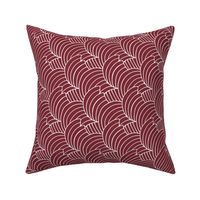 1899 Vintage Abstract Leaves Tesselation by Kolo Moser in Burgundy - Coordinate