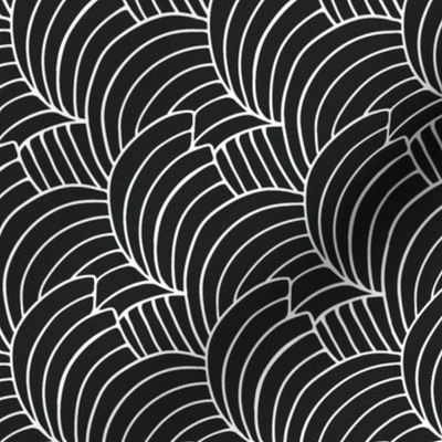 1899 Vintage Abstract Leaves Tesselation by Kolo Moser in Black and White - Coordinate