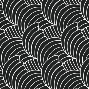 1899 Vintage Abstract Leaves Tesselation by Kolo Moser in Black and White - Coordinate