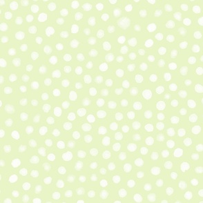 L | Painted Polka Dots Snow White on Green  - ©Lucinda Wei