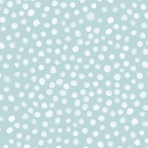 L | Painted Polka Dots Snow White on Blue  - ©Lucinda Wei