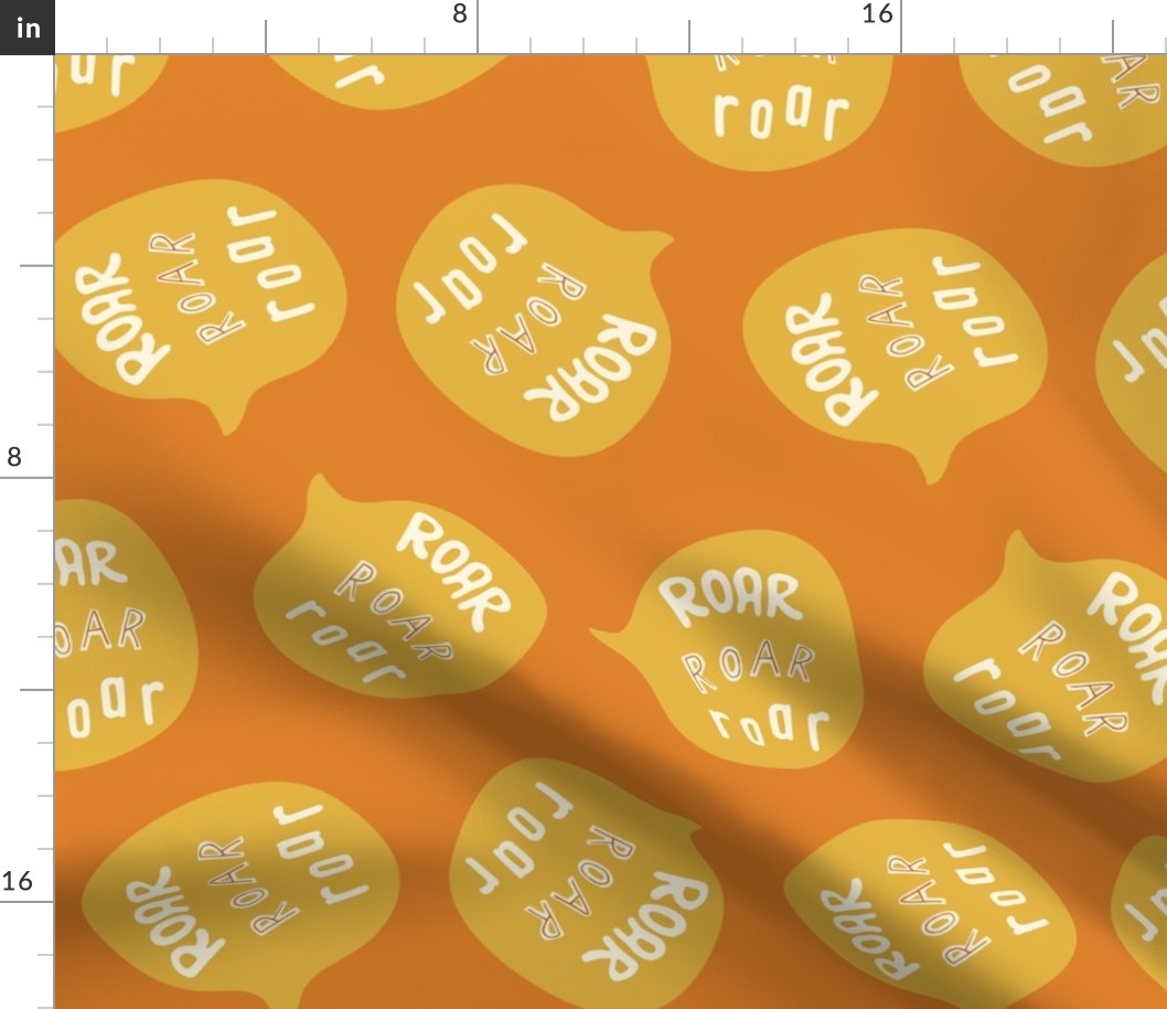 M - Roar Roar Lion - Word Bubbles - Roar Lettering - Lion - Boy Nursery - orange x yellow