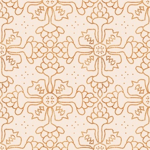 Dotted Mod Vintage Tile - Copper and Cream, Large