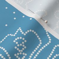 Dotted Mod Vintage Tile - White and Turquoise, Large