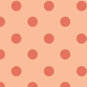 Polka Dots Terracotta on Peach