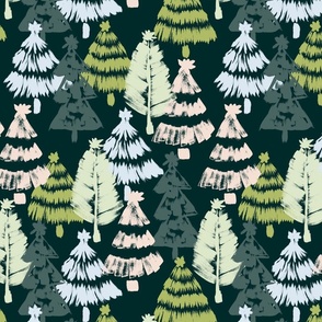 Festive spirit with Christmas Trees Painted Styles