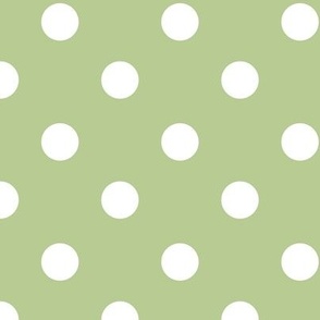 Polka Dots White on Sage