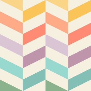 Happy-kitschy-pastel-soft-fun-vintage-cute-rainbow-chevron-zigzag-XL-jumbo