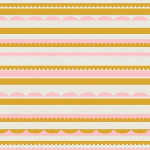 decorative tartlet stripes l pink & gold on off white