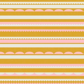 decorative tartlet stripes l pink & off white on gold