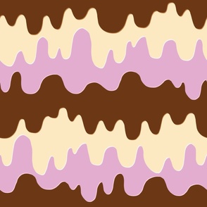 Large - Neapolitan Ice Cream Drips - Chocolate - Vanilla - Strawberry