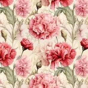 English Garden Peony shabby chic floral dark pink red white cottage flower French Country floral  Small 