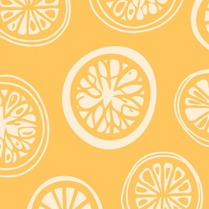 Citrus Lemon Slices on a Yellow Background (large)
