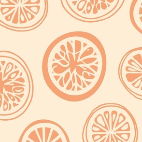 Citrus Orange Slices on a cream background (large)