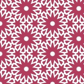 Minimalist Stars And Flowers Dark Rose