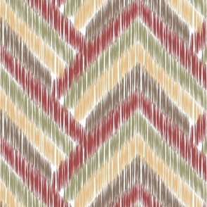 ikat chevron - earthy color palette - boho textured ikat style wallpaper and fabric