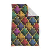 Colorful 3D gold trellis mosaic