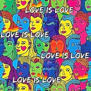 Rainbow Faces Love is Love