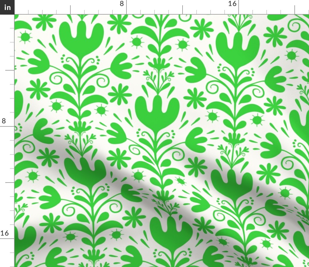 Nordic florals green