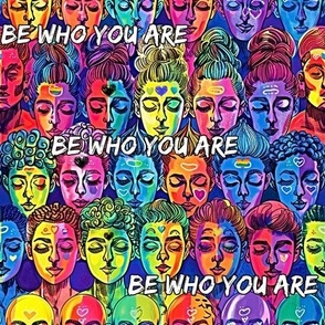 Be Who You Are Rainbow Faces