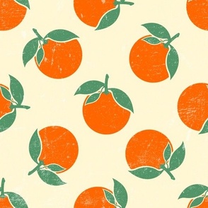 Cute Textured Oranges, Large Scale