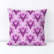 art nouveau watercolor tulips (12") - purple, cream (ST2023AN)