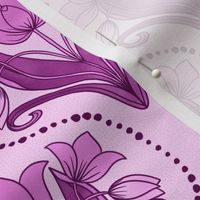 art nouveau watercolor tulips (12") - purple, cream (ST2023AN)