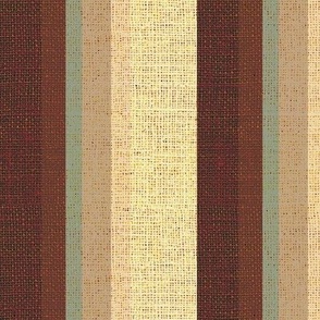 Large earthy neutrals in dark brown burlap hessian, rust, pale sage, ecru, linen cream and vanilla pale yellow on a burlap faux woven texture