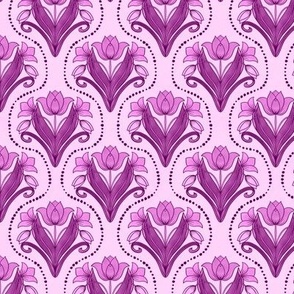 art nouveau watercolor tulips (6") - purple, cream (ST2023AN)