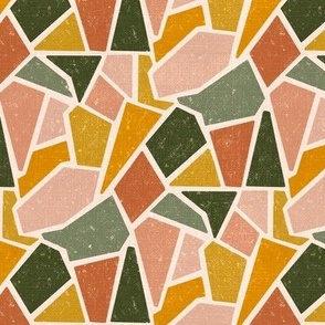 (S) Geometrical Shapes, Simple Decorative Design / Warm Toned Neutrals / Small Scale