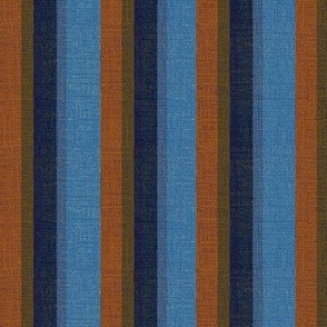 Medium earthy neutrals in dark brown burlap hessian, rust, deep sage, navy blue, dusty blue and denim blue on a burlap faux woven texture
