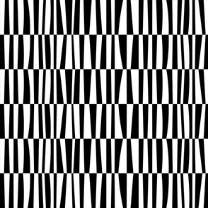 Patchwork Stripes (large), black and white, untextured