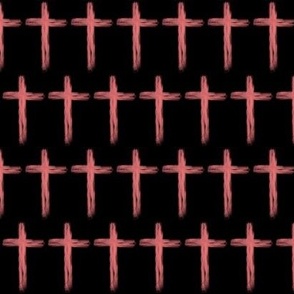 Simple Painted Cross Black and Light Pink