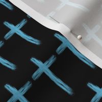 Simple Painted Cross Black and Light Blue