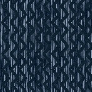 Stripes Zigzag Dark Blue