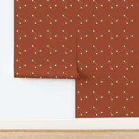 Polka dots with a twist - rusty red and cream/large